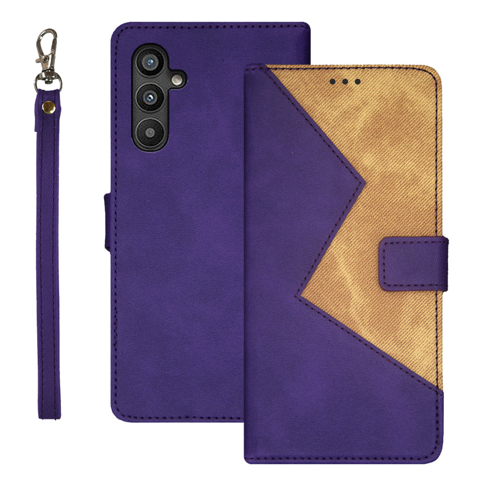 IDEWEI For Samsung Galaxy A34 5G Anti-scratch Leather Phone Case Color Splicing Stand Card Holder Phone Cover IDEWEI For Samsung Galaxy A34 5G Anti-scratch Leather Phone Case Color Splicing Stand Card Holder Phone Cover